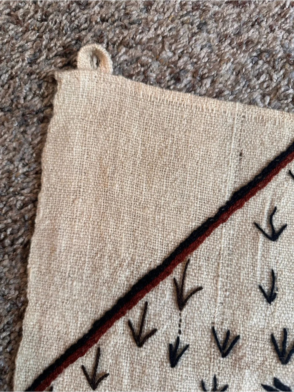 Handmade Ivory And Earth-Tone Peruvian Wall Hanging